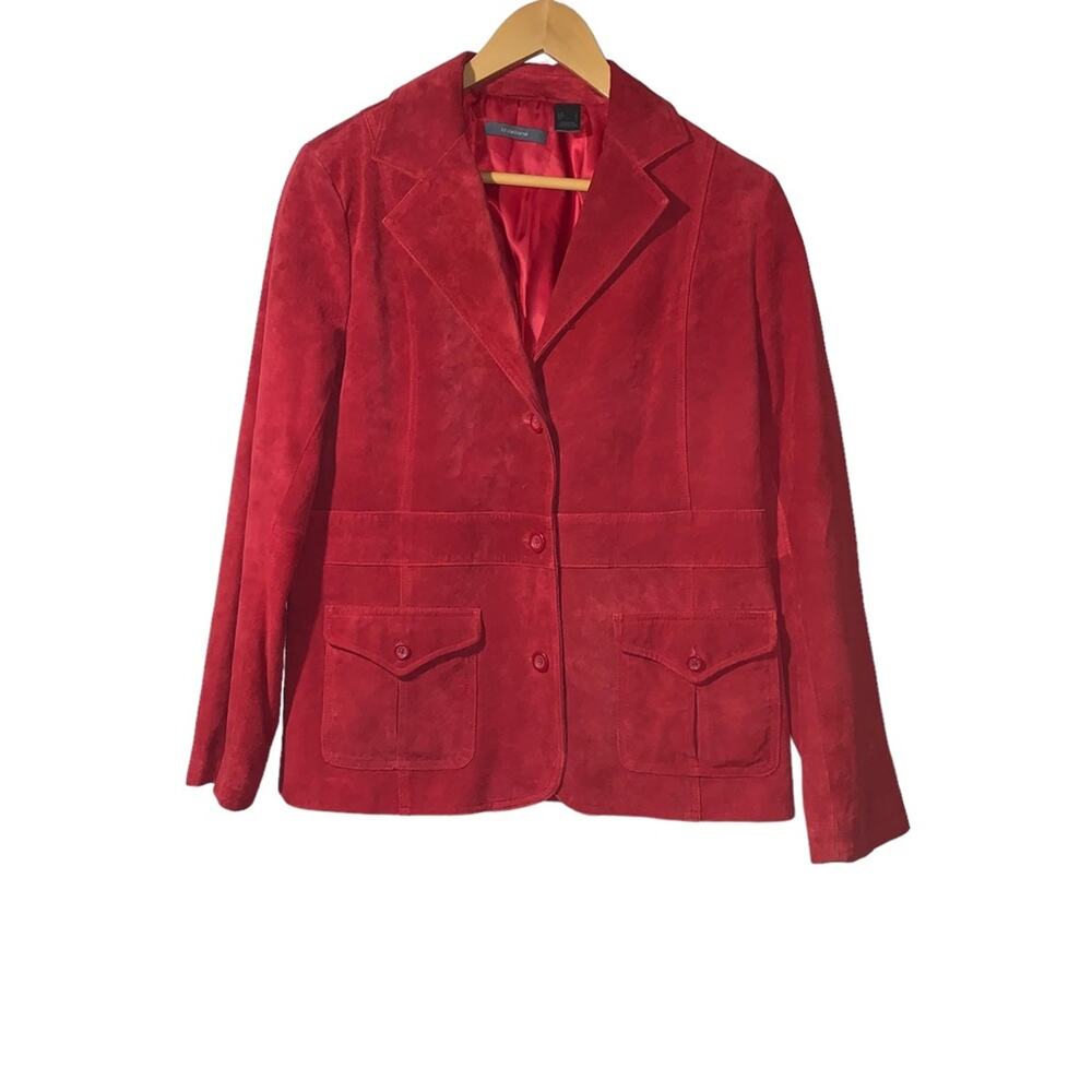 Liz Claiborne 100% Suede Button Up Jacket Coat sz L - Picture 5 of 9